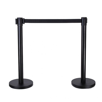 Black Matt Finish Retractable 2m Stretch Belt Barriers Queuing Line Barrier Stand for Crowded